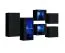 Hangkasten / hangvitrines set 6 delig, kleur: zwart - Afmetingen: 80 x 150 x 25 cm (H x B x D), met push-to-open functie