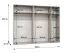 Draaideurkast met twee spiegeldeuren / Kleur: walnoot / 2,5 meter breed / drie kledingstangen / Handgrepen: goud / drie vakken / Soft-Close functie