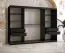 Bijzondere kledingkast met één deur met spiegel Finsteraarhorn 18, kleur: mat zwart - afmetingen: 200 x 250 x 62 cm (H x B x D), met 10 vakken en twee kledingstangen