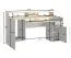 Bureau met veel opbergruimte / 160 x 70 x 91,5 cm / Ergonomisch / Aritsan - eiken / grafietgrijs / 6 vakken / Kissamos 02 / met beeldscherm verhoging