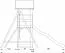 Speeltoren S18A incl. golfglijbaan, dubbele schommel aanbouw, zandbak en houten ladder - Afmetingen: 311 x 369 cm (B x D)