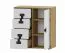 Jeugdkamer - kast Garian 07, kleur: eiken / wit / grijs, afmetingen: 86 x 80 x 40 cm (H x B x D)