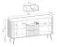 Woonkamer - Set B Makreb, 3-delig, metalen poten in zwart, geribbeld frame, stijlvolle afgeronde randen, Soft Close-systeem, ABS