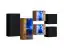Set van 6 hangkasten / hangkasten met LED-verlichting Volleberg 110, kleur: zwart / eiken Wotan - Afmetingen: 80 x 150 x 25 cm (H x B x D), met push-to-open functie