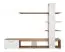 Modern wandmeubel Kinn 01, kleur: eiken Wotan / wit hoogglans - Afmetingen: 152 x 190 x 35 cm (H x B x D), met voldoende opbergruimte