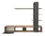 Kinn 02-hangkast, kleur: eiken Wotan / zwart hoogglans - Afmetingen: 152 x 190 x 35 cm (H x B x D), met één kanteldeur
