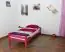 Kinderbett / Jugendbett "Easy Premium Line" K1/1n, Buche Vollholz massiv Rosa lackiert - Maße: 90 x 200 cm