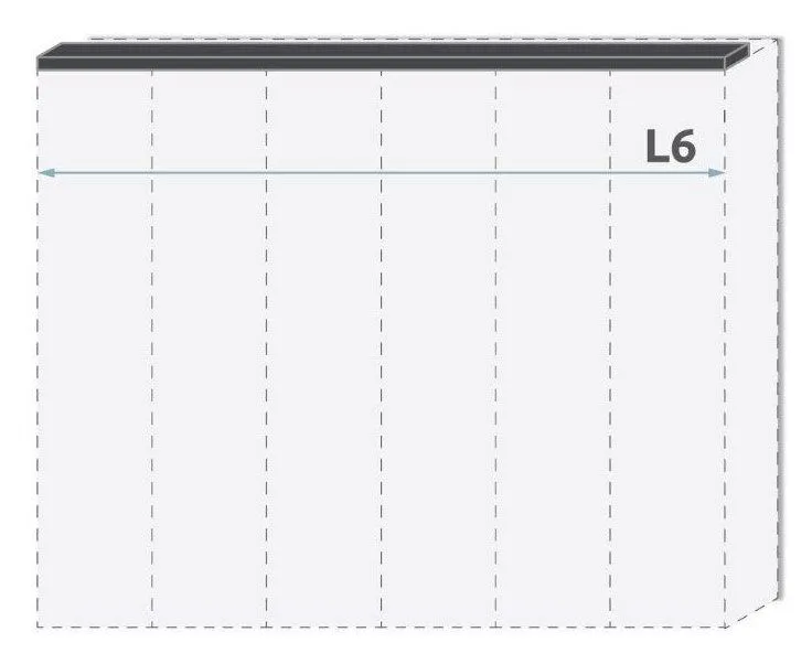 Bovenste LED lijst voor draaideurkast / kledingkast Faleasiu en uitbreidingsmodules, kleur: wit - breedte: 136 cm