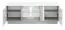 TV-Unterschrank Antioch 09, Farbe: Weiß Glanz / Hellgrau - Abmessungen: 53 x 150 x 40 cm (H x B x T), mit 2 Türen und 6 Fächern