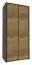 Draaideurkast / kledingkast Selun 05, kleur: eiken donkerbruin / grijs - 197 x 90 x 53 cm (h x b x d)