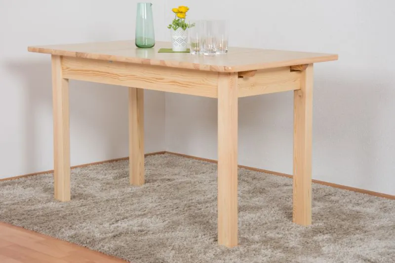 Uitschuifbare massief grenen tafel transparant gelakt Junco 236C (vierhoekig) - 75 x 140 / 175 cm (B x L)