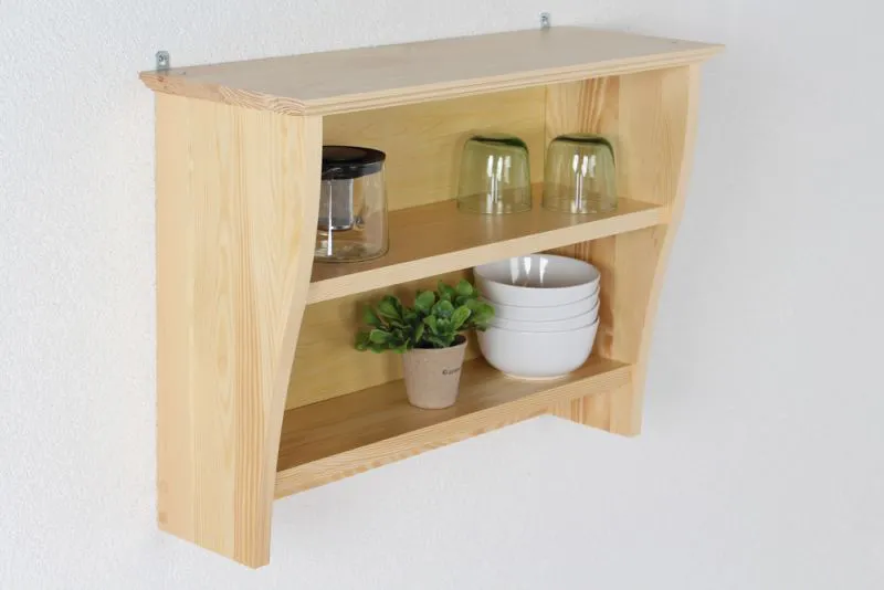 wandrek / hangplank massief grenen natuur Junco 337 - Afmetingen: 48 x 64 x 24 cm (H x B x D)