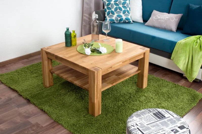 Salontafel Wooden Nature 123 massief eiken - 80 x 80 x 45 cm (B x D x H)
