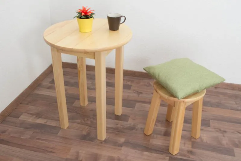 Tafel massief grenen natuur Junco 234A (rond) - Ø 60 cm