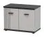 Schoenenkast | 2 draaideuren | Kleur: kasjmier / zwart | 2 vakken | Maten: 60 x 32 x 46 cm | Zitje | modern en functioneel design