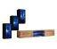 Hangelement met blauwe LED-verlichting Volleberg 30, kleur: zwart / eiken Wotan - Afmetingen: 120 x 210 x 40 cm (H x B x D), met vijf deuren