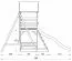 Spielturm S14 inkl. Wellenrutsche, Doppelschaukel-Anbau, Sandkasten, Kletterwand und überdachte Sitzbank - Abmessungen: 340 x 380 cm (B x T)