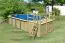 Tuinzwembad / pool 5 Classic C van hout, kleur: (natuur) keteldruk geïmpregneerd, Ø 719 cm, incl. trappen & balkon 2-delig