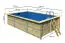 Tuinzwembad 3 SET rechthoekig van hout, kleur: (natuur) keteldruk geïmpregneerd, Ø 637 cm, incl. filterpakket & ladders