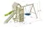 Speeltoren K47 incl. zandbak, aanbouwtoren, nestschommel, klimwand en klimrek - Afmetingen: 486 x 187 cm (L x B)