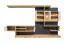 Buitengewoon wandmeubel Bjordal 30, kleur: eiken Wotan / antraciet / wit hoogglans - Afmetingen: 182 x 300 x 45 cm (H x B x D), met vijf deuren en 10 vakken