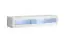 Modern wandmeubel Hompland 89, kleur: wit - Afmetingen: 180 x 320 x 40 cm (H x B x D), met blauwe LED-verlichting