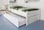 Eenpersoonsbed / logeerbed "Easy Premium Line" K1/2h incl. 2e bed en 2 afdekplaten, 90 x 200 cm massief beukenhout wit gelakt