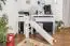 Kinderbed / hoogslaper Samuel massief beukenhout met glijbaan wit gelakt incl. rol lattenbodem - 90 x 200 cm