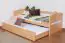 Eenpersoonsbed / speciaal bed "Easy Premium Line" K1/s Voll incl. 2e onderschuifbed en 2 afdekpanelen, 90 x 200 cm massief beukenhout natuur
