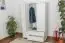 kledingkast massief grenen, wit gelakt Junco 06 - Afmetingen 195 x 135 x 59 cm
