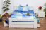 Eenpersoonsbed / speciaal bed "Easy Premium Line" K6 incl. 4 laden en 2 afdekplaten 140 x 200 cm wit gelakt massief beukenhout