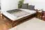 Futonbed / , vol hout, bed massief grenen kleur walnoten  A8, incl. lattenbodem - afmetingen 140 x 200 cm