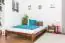 Doppelbett / Gästebett Kiefer Vollholz massiv Nussfarben A10, inkl. Lattenrost - Abmessung 160 x 200 cm