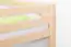 Stapelbed / speelbed David Beech massief naturel met glijbaan, incl. rol lattenbodem - 90 x 200 cm, deelbaar
