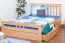 Eenpersoonsbed / Functioneel bed "Easy Premium Line" K8 incl. 4 laden en 2 afdekplaten, 140 x 200 cm massief beukenhout natuur