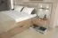 nachtkastje voor bed aanbouw links Gataivai 11, kleur: hoogglans beige / walnoten - 100 x 56 x 47 cm (H x B x D)
