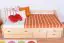 kinderbed / jeugdbed / bed met opbergruimte massief grenen, natuur 94, incl. lattenbodem - 200 x 90 cm (L x B)