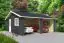 Houten garage H91 Carbon grijs - 44 mm houten woning, grondoppervlakte: 33,00 m², zadeldak