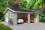 Houten garage H91 Lichtgrijs - 44 mm houten woning, grondoppervlakte: 33,00 m², zadeldak