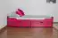 Kinderbed / jeugdbed "Easy Premium Line" K1/1n incl. 2 laden en 2 afdekpanelen, 90 x 200 cm massief beukenhout kleur: roze