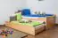 Kinderbed / jeugdbed "Easy Premium Line" K1/h Volledig incl. 2e slaapplaats en 2 afdekplaten, 90 x 200 cm massief beukenhout natuur