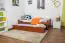 Eenpersoonsbed / logeerbed "Easy Premium Line" K1/1h incl. 2e bed en 2 afdekplaten, 90 x 200 cm massief beukenhout kleur: kersenhout