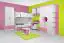 Kinderkamer - open kast Luis 07, kleur: eik wit / roze - 218 x 50 x 22 cm (h x b x d)