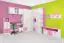 Kinderkamer - kledingkast / hoekkast Luis 22, kleur: eiken wit / roze - 218 x 91/93 x 52 cm (H x B x D)