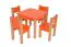 kinderstoel set van 2 Laurenz massief beukenhout naturel / oranje - Afmetingen: 50 x 28 x 28 cm (H x B x D)
