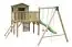 Spielturm 16 inkl. Wellenrutsche, Kletterwand, Einzelschaukel-Anbau und Strickleiter - Abmessungen: 370 x 430 cm