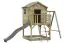 Speeltoren S20C, dak: grijs, incl. golfglijbaan, enkele schommeluitbreiding, balkon, zandbak en houten ladder - Afmetingen: 462 x 363 cm (B x D)