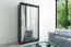Schuifdeurkast / kleerkast Serbota 02 met spiegel, kleur: Zwart / mat wit - Afmetingen: 200 x 120 x 62 cm ( H x B x D )