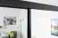 Schuifdeurkast / kledingkast Bisaurin 6D met spiegel, kleur: Zwart - Afmetingen: 200 x 250 x 62 cm ( H x B x D)