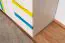 Kinderkamer - draaideurkast / kledingkast Peter 02, kleur: wit grenen / oranje / geel / turkoois - afmetingen: 200 x 128 x 56 cm (h x b x d)
